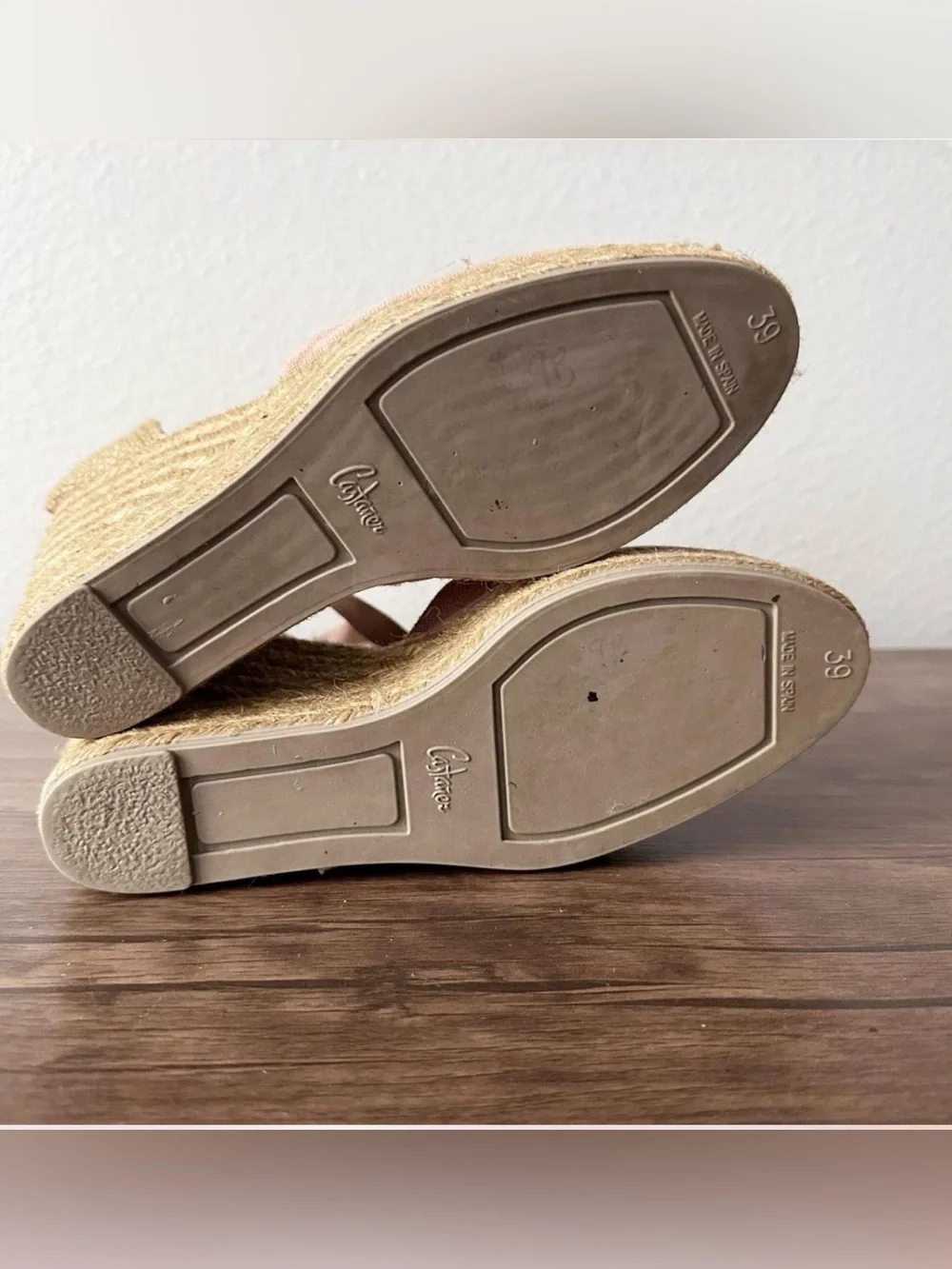 Castaner Chiara Blush Pink Espadrille Wedge Ankle-Tie Sandals